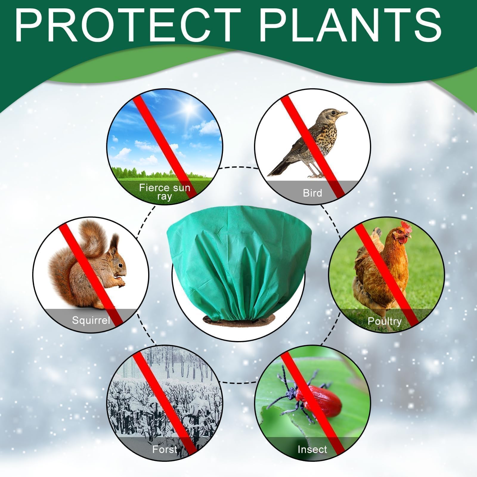 EYNDYN shrub frost protection bag guards roses and bushes in cold