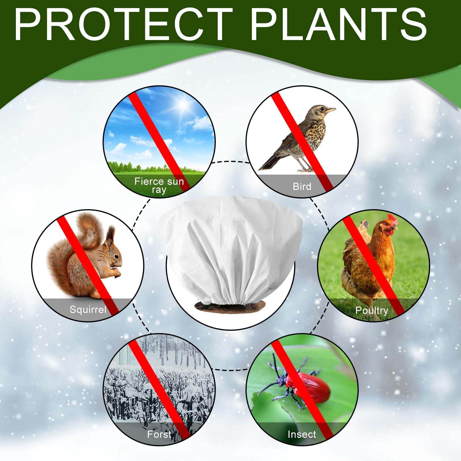 EYNDYN tree sapling wrap with drawstring facilitates quick coverage during frost