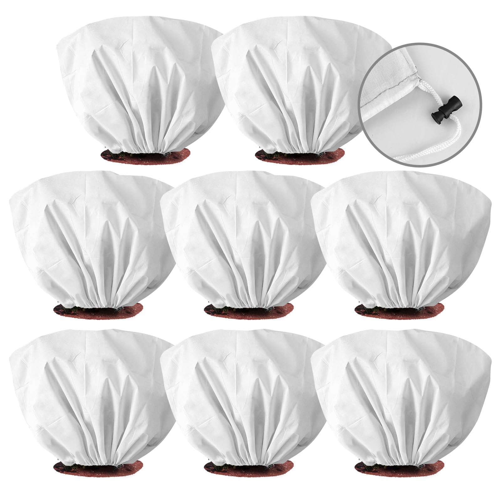 EYNDYN winter plant cover with drawstring closure protects plants from frost and easy to adjust