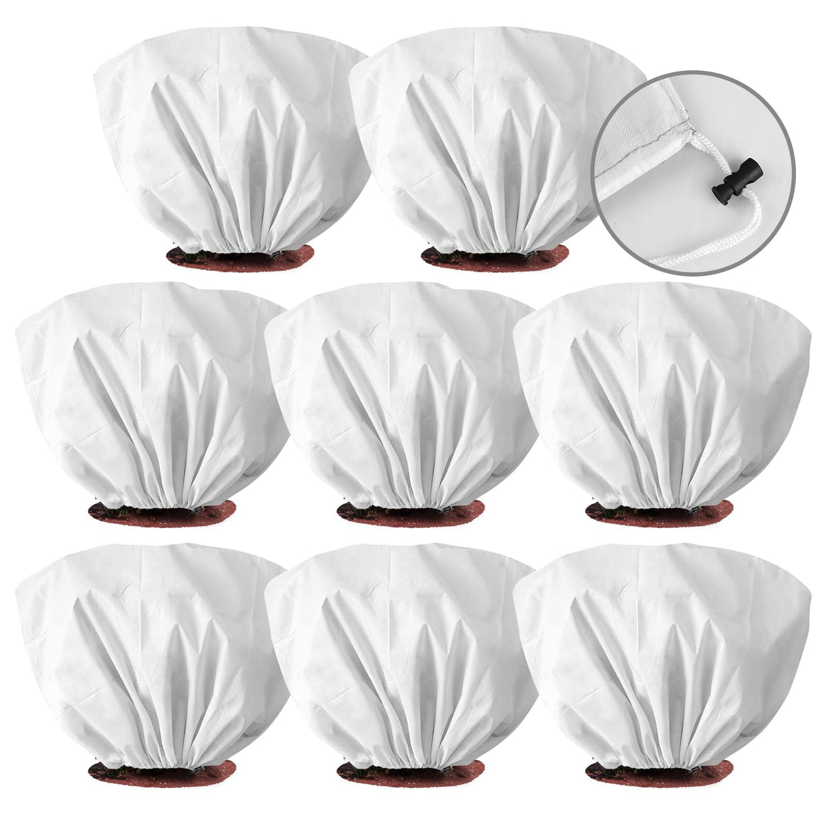 EYNDYN winter plant cover with drawstring closure protects plants from frost and easy to adjust