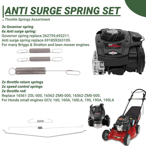 Eyoloty governor anti-surge springs emphasized for engine stability.