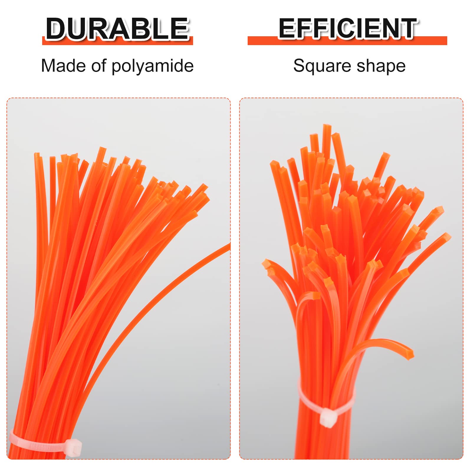 Eyoloty nylon material closeup—high-strength line designed for Worx compatibility.