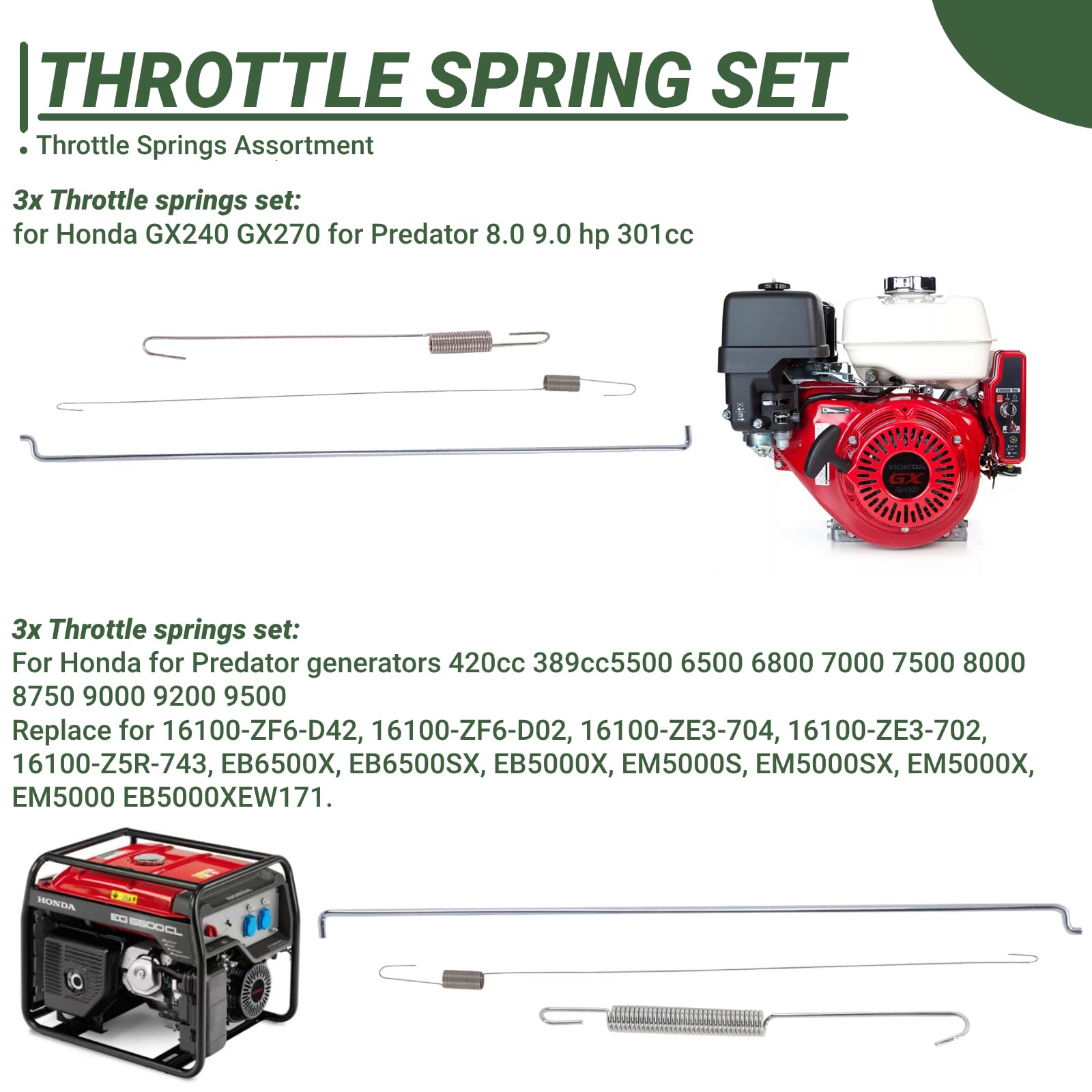 Eyoloty throttle rod and cable springs image for easy installation.