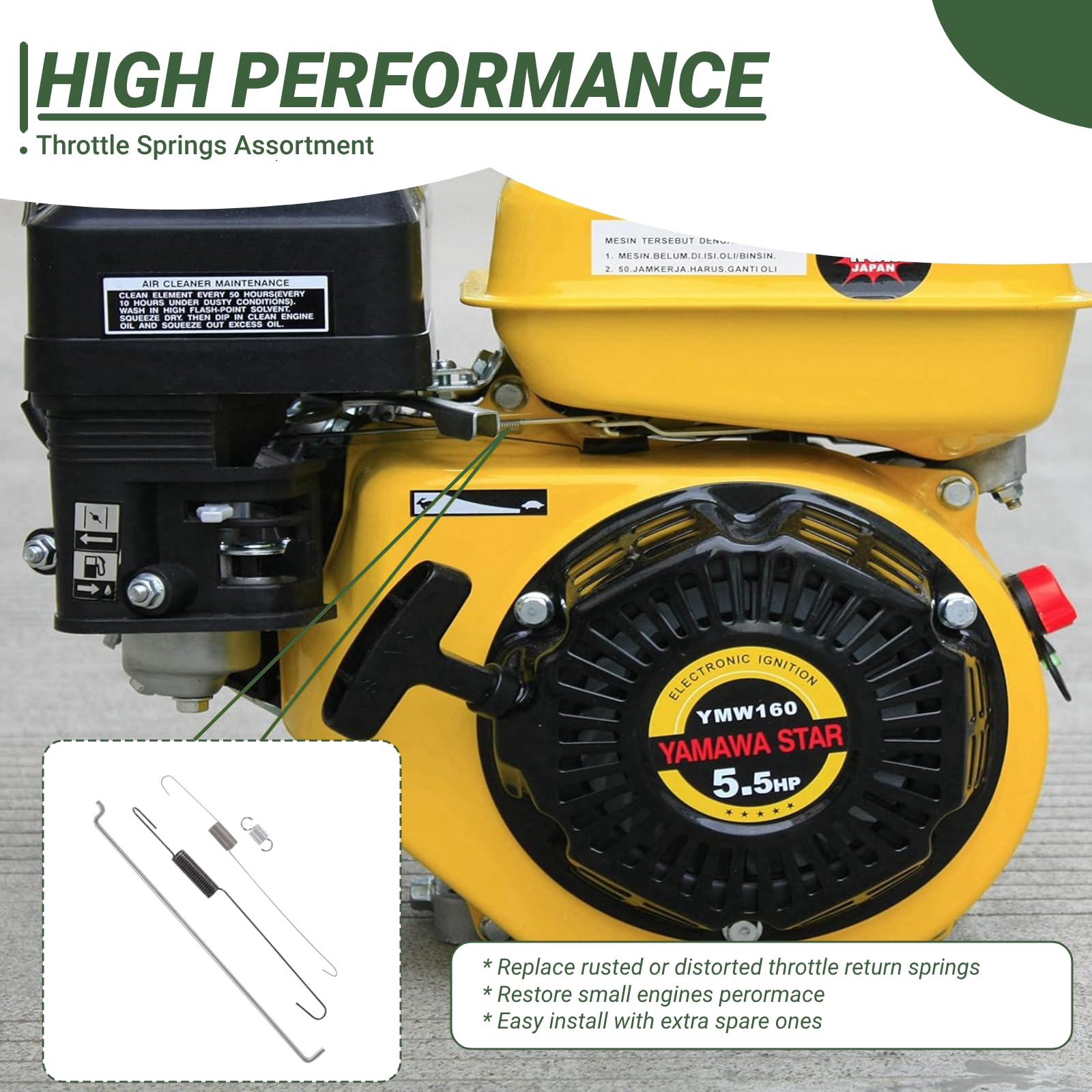 Eyoloty vane choke springs show precise engagement and starting aid.