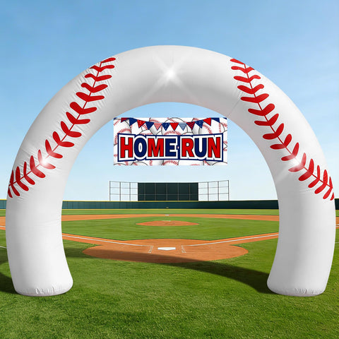 Eyourlife 8FT baseball arch, front view, bold stitching for a photo-ready entrance.