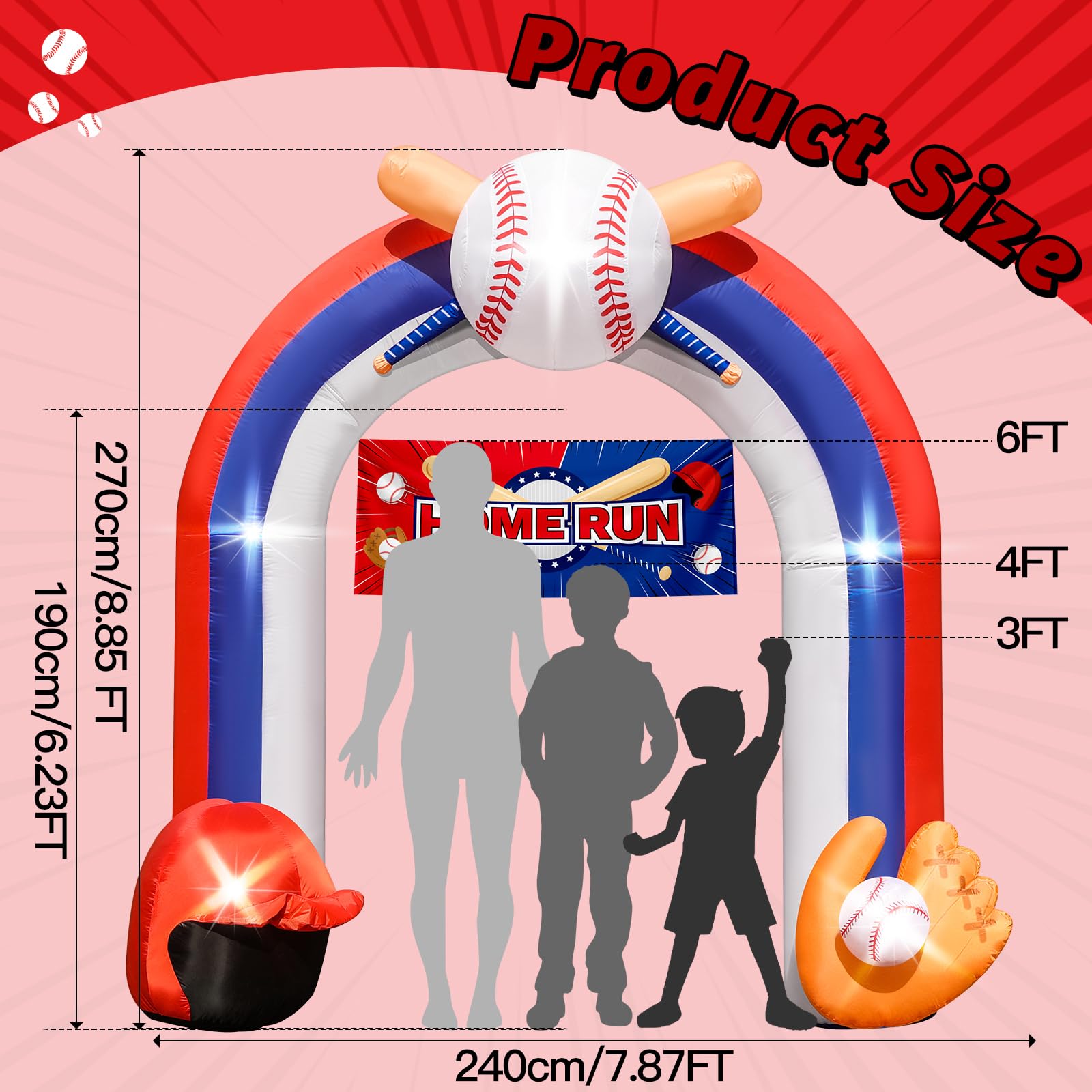 Eyourlife baseball arch LED lights illuminate nighttime games and celebrations