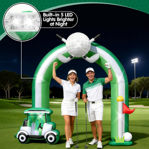 Eyourlife golf arch with built-in LED lights for night glow