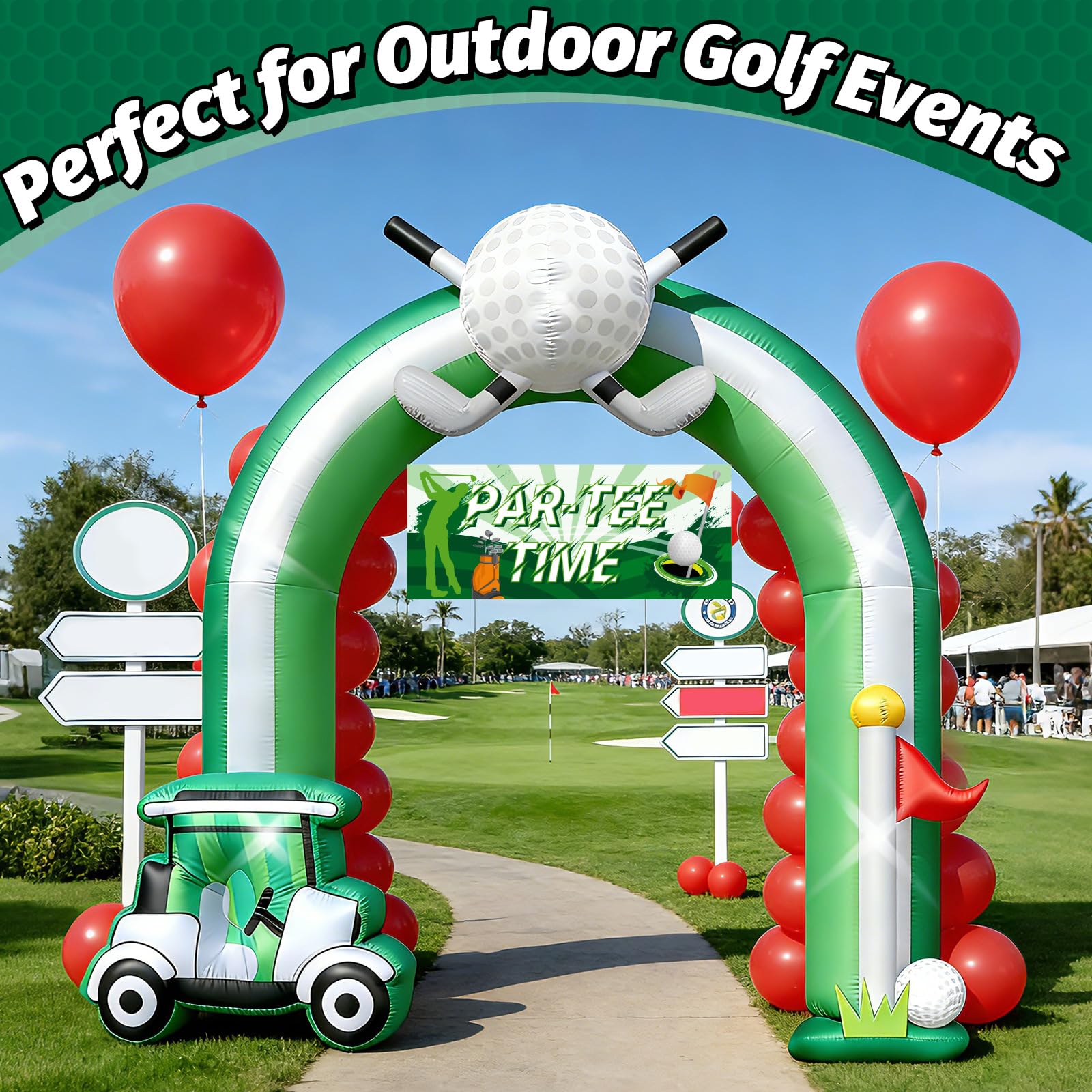 Eyourlife golf party arch creates birthday centerpiece and photo backdrop