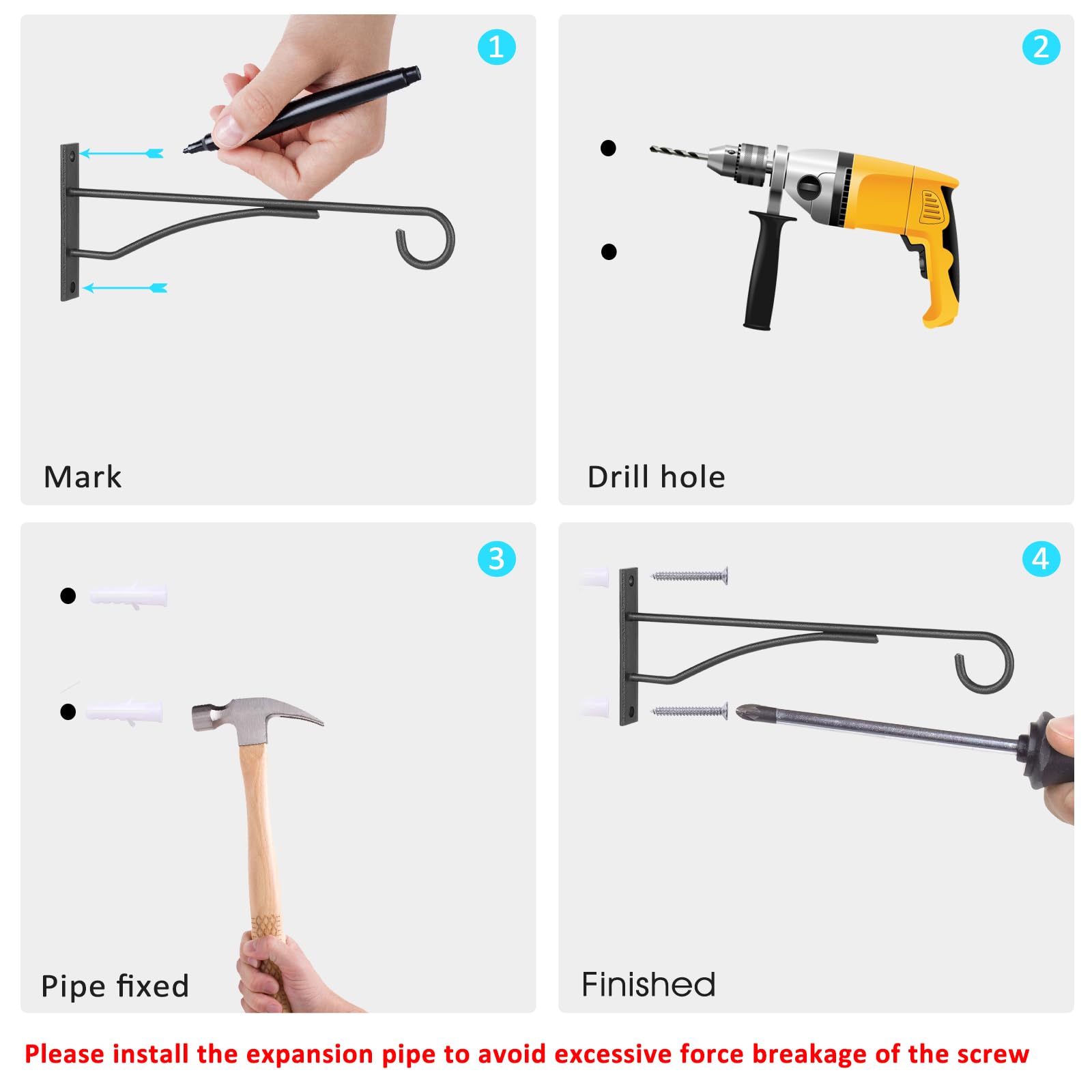 Eyrosa durable metal plant hanger pack, long-lasting construction for weather-exposed spaces.