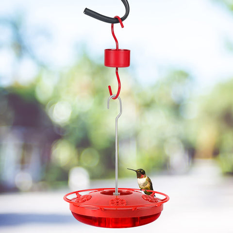 Eyrosa red finish attracts hummingbirds to your feeder.
