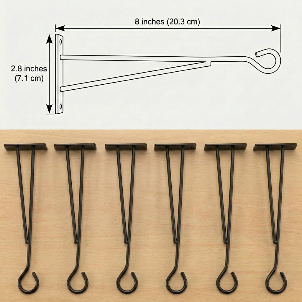 Eyrosa outdoor fence hook in use hanging decorative lanterns.