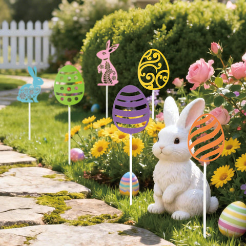 EYxsaxenk Easter egg stake adds seasonal decor to porches and beds.
