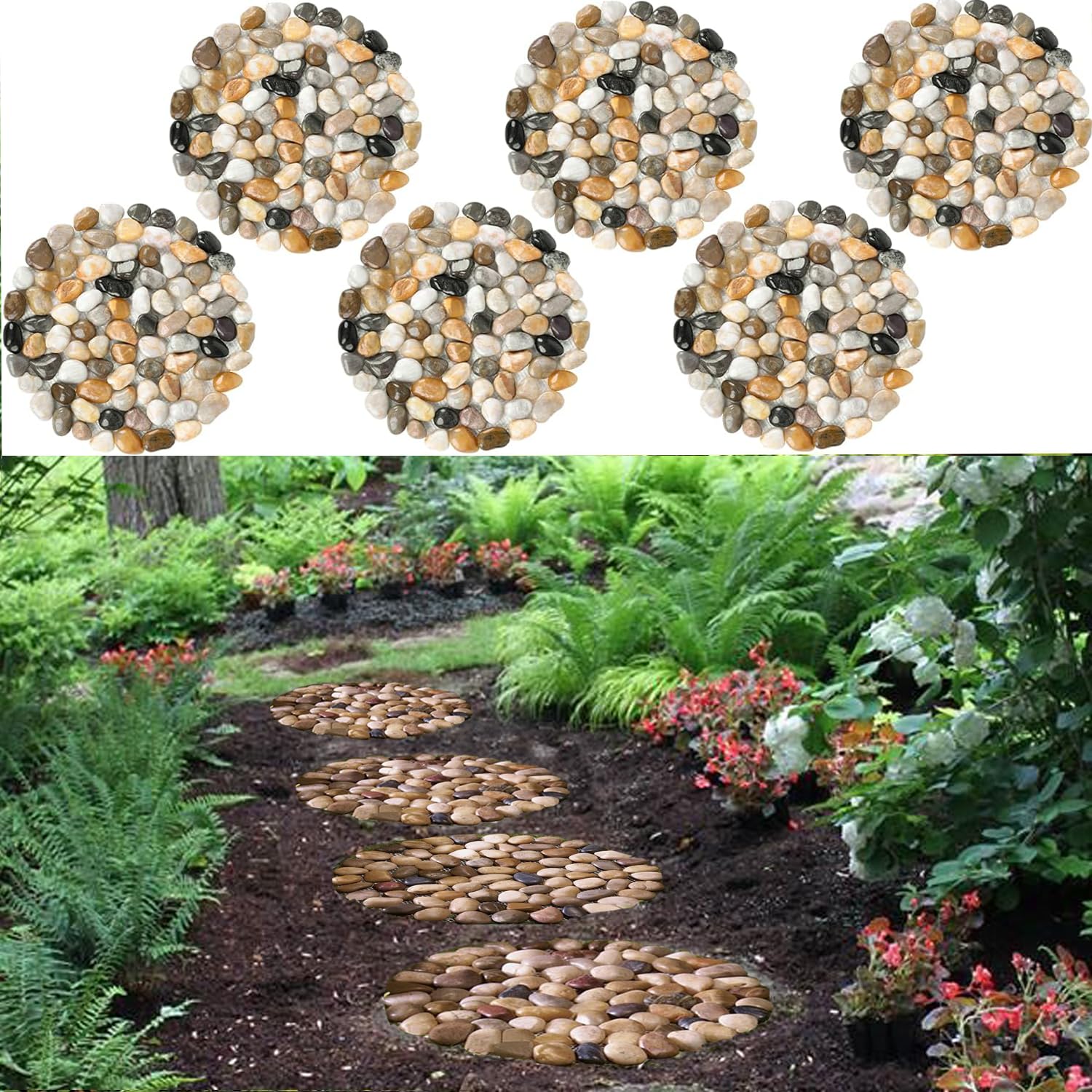 EYZH garden stepping stones: round river stones for long-lasting outdoor paths