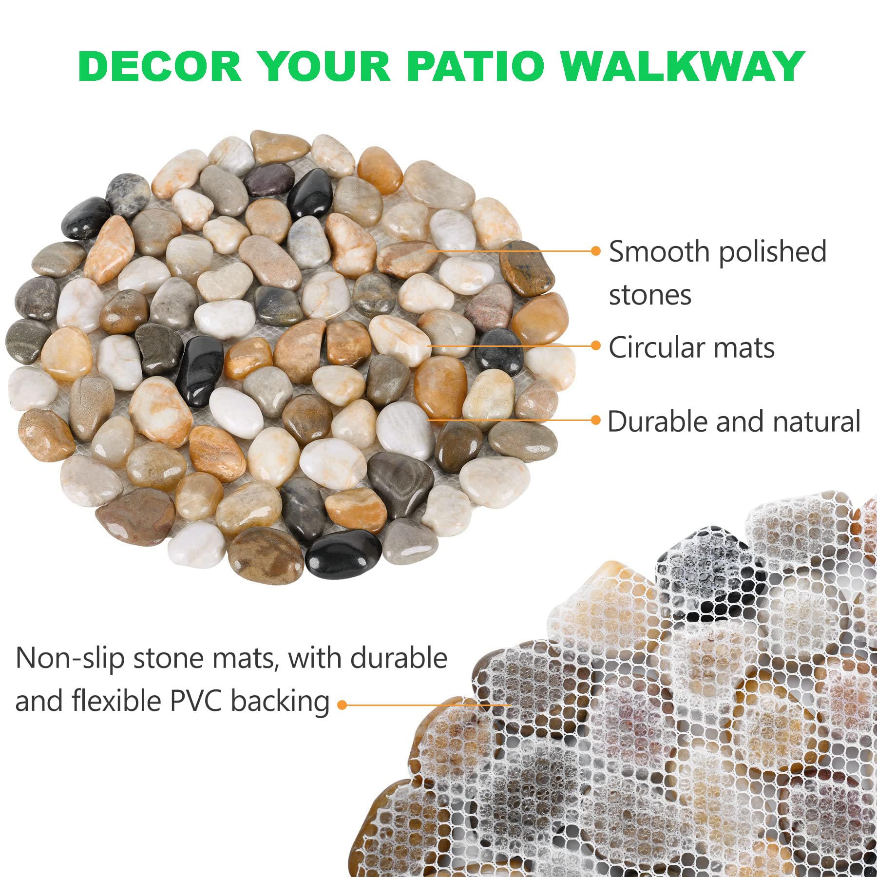 EYZH 9-inch round stones ideal for marking garden paths and borders