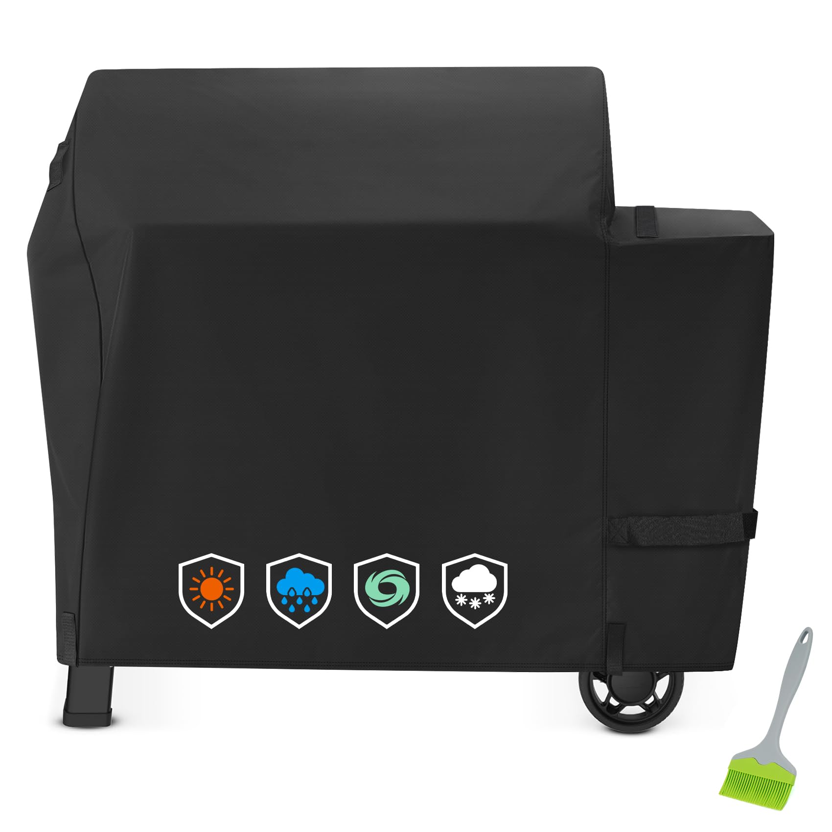 EZ-DONGTENG heavy-duty 600D cover on Weber Searwood XL 600 pellet grill for outdoor protection