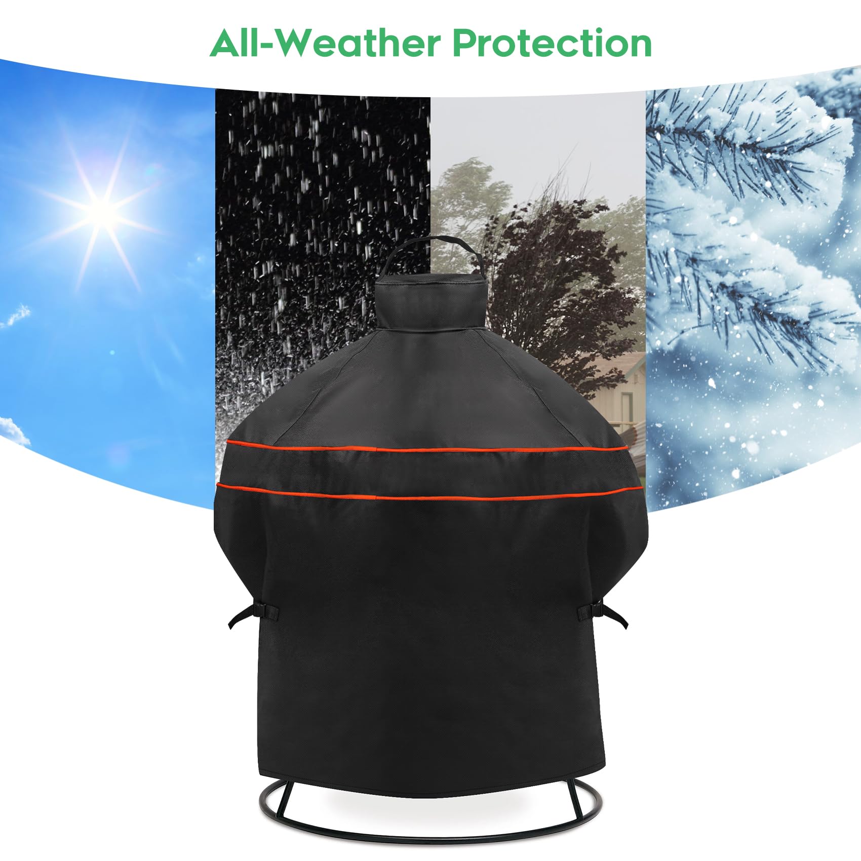 Windproof Velcro straps keep EZ-DONGTENG grill cover in place