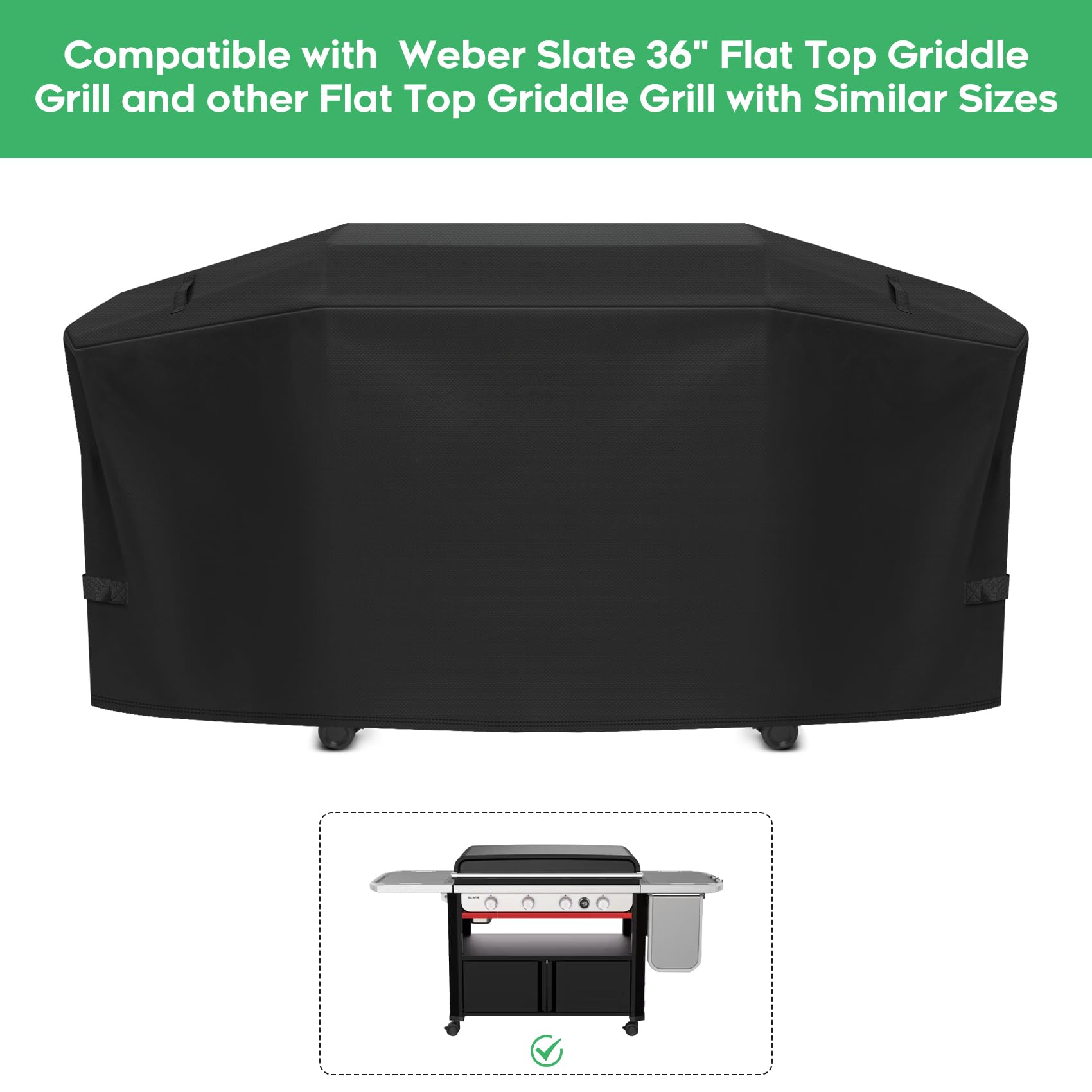 EZ-DONGTENG Weber Slate 36-inch cover side view heavy-duty 600D fabric