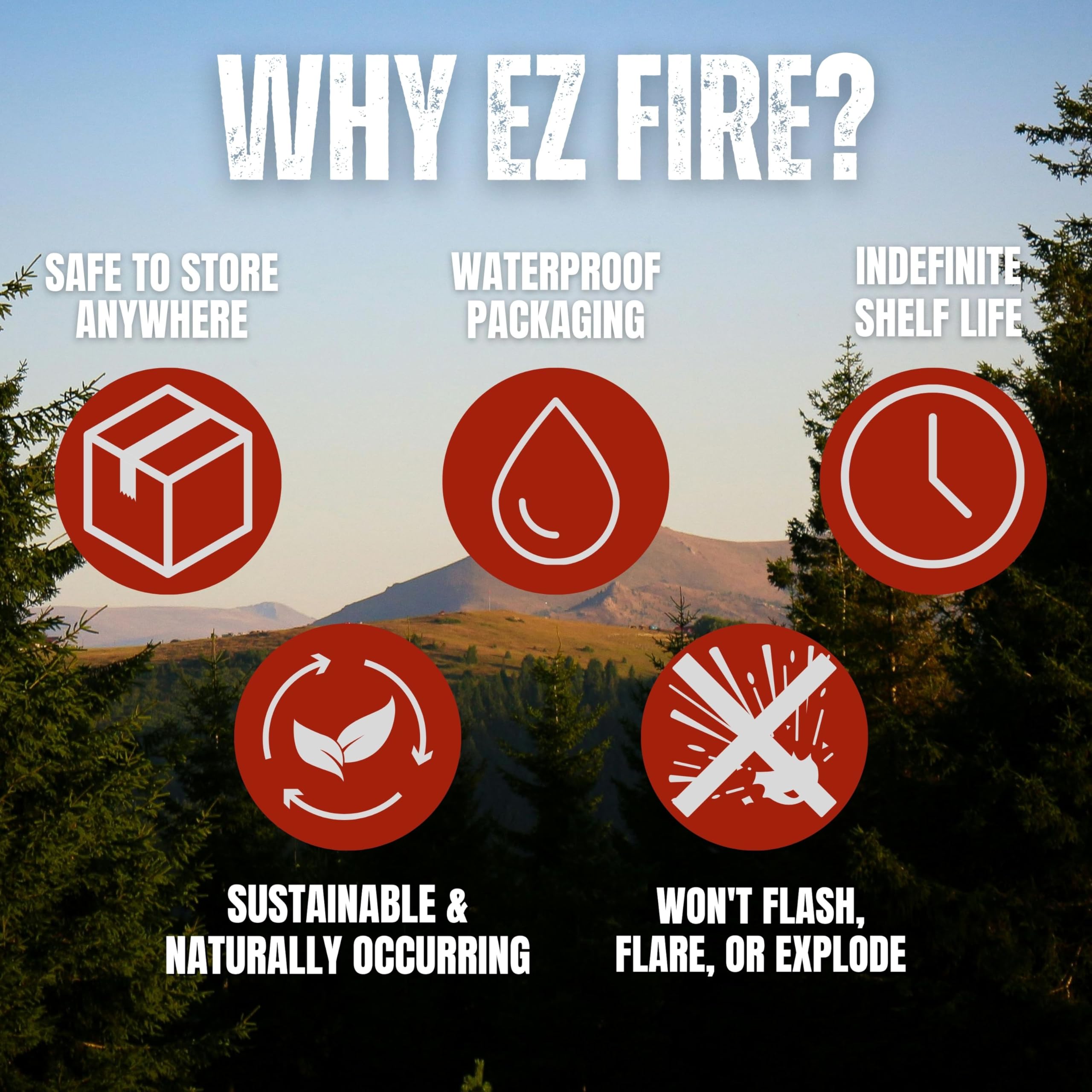 EZ Fire Firestarter safety tips emphasize non-toxic, easy use.