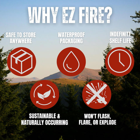 EZ Fire Firestarter uses sustainable materials for safe use