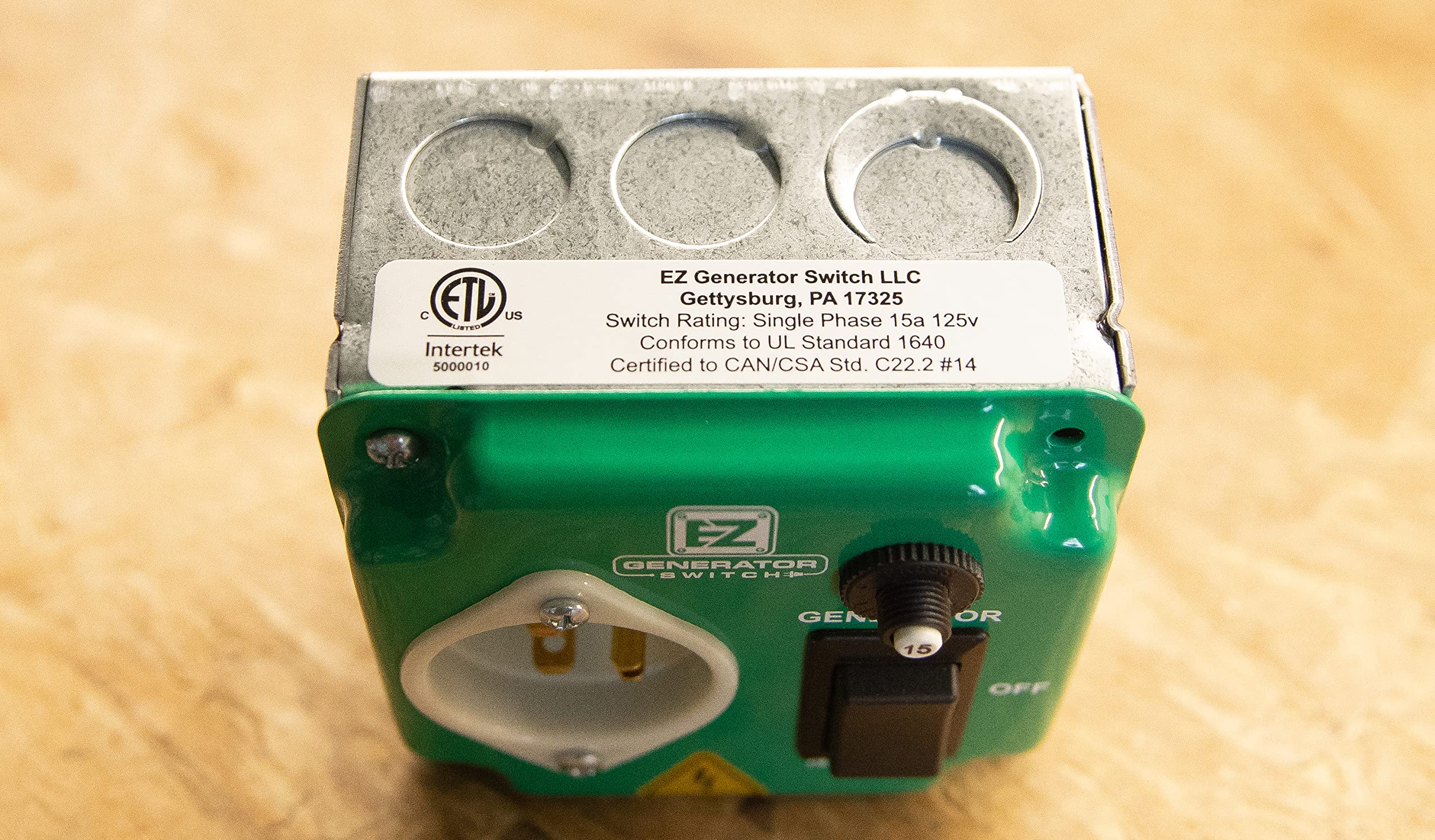 UL/CSA labeled EZ Generator Switch for trusted safety and compliance.