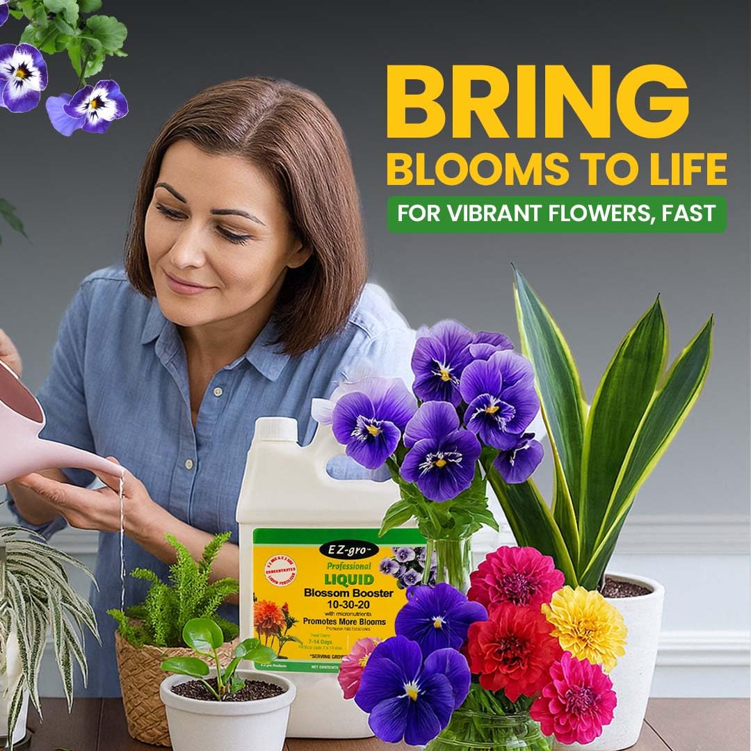 Healthy flowering plants in indoor and outdoor spaces benefit from EZ-GRO Blossom Booster.