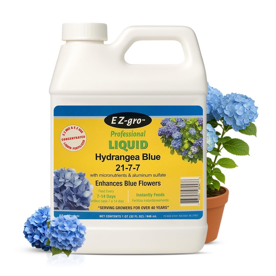 EZ-GRO Hydrangea blue blooms promote vibrant color and larger flowers.