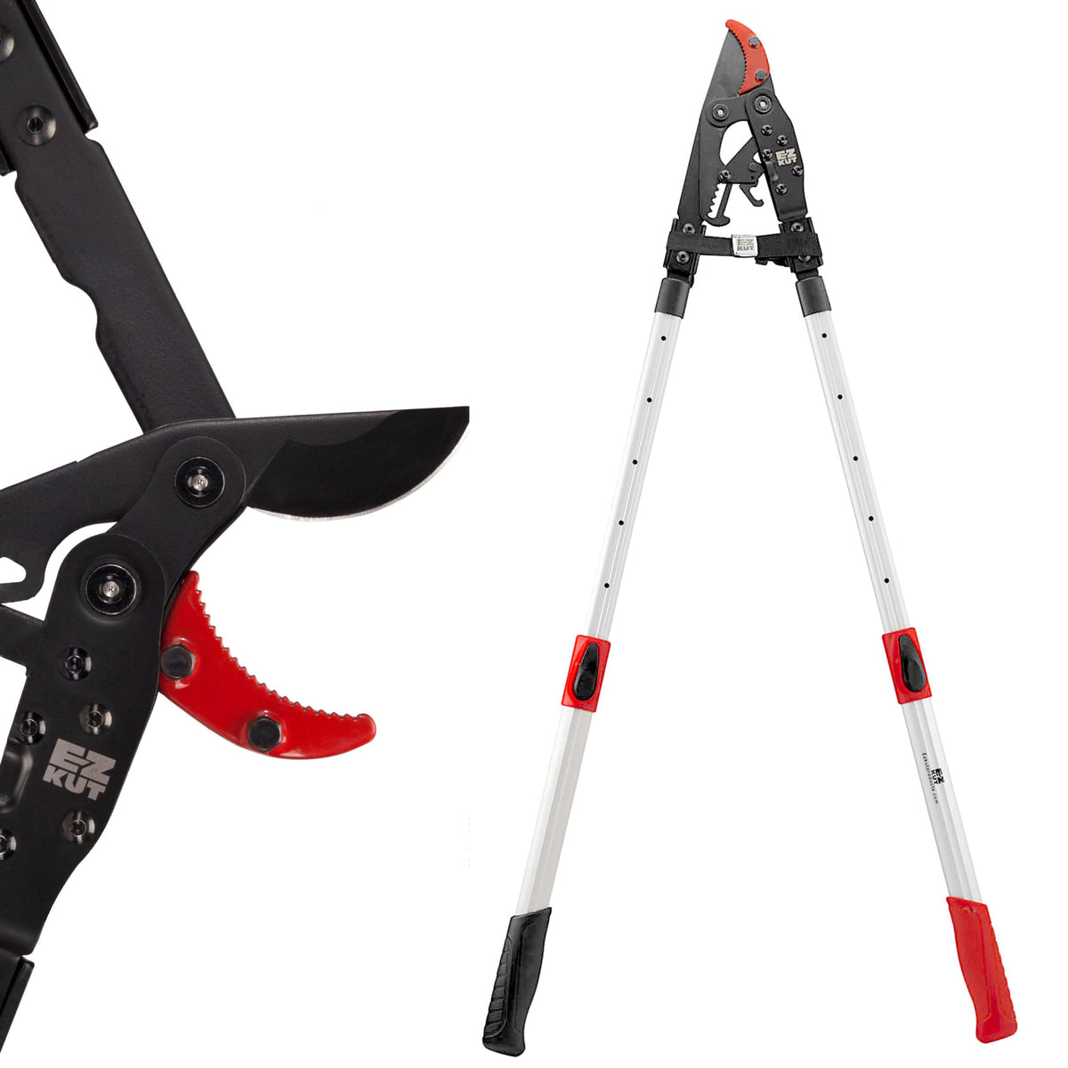 EZ Kut G2 front angle shows extended reach for high branches.