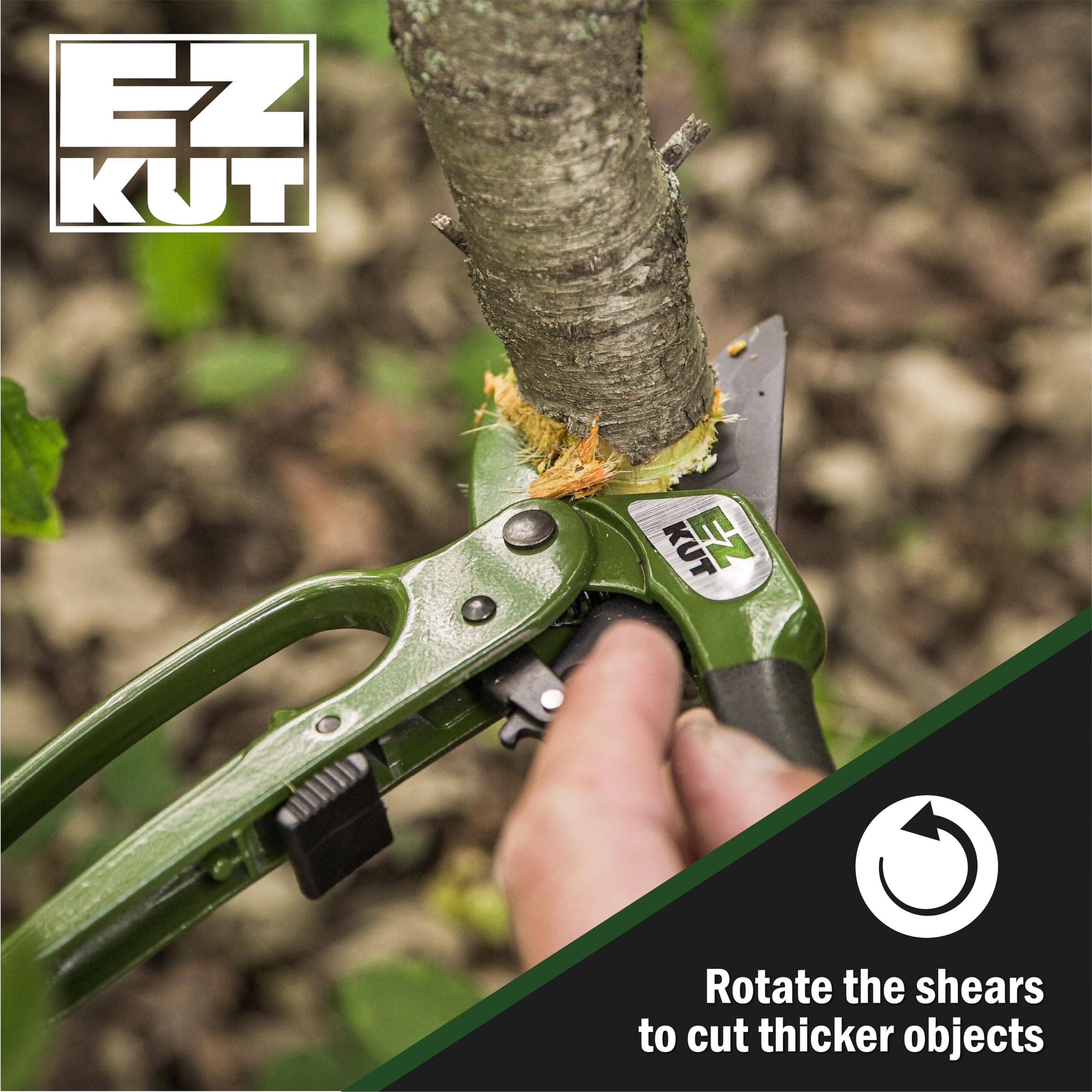 EZ Kut 1.5-inch cutting capacity for thicker stems and robust pruning