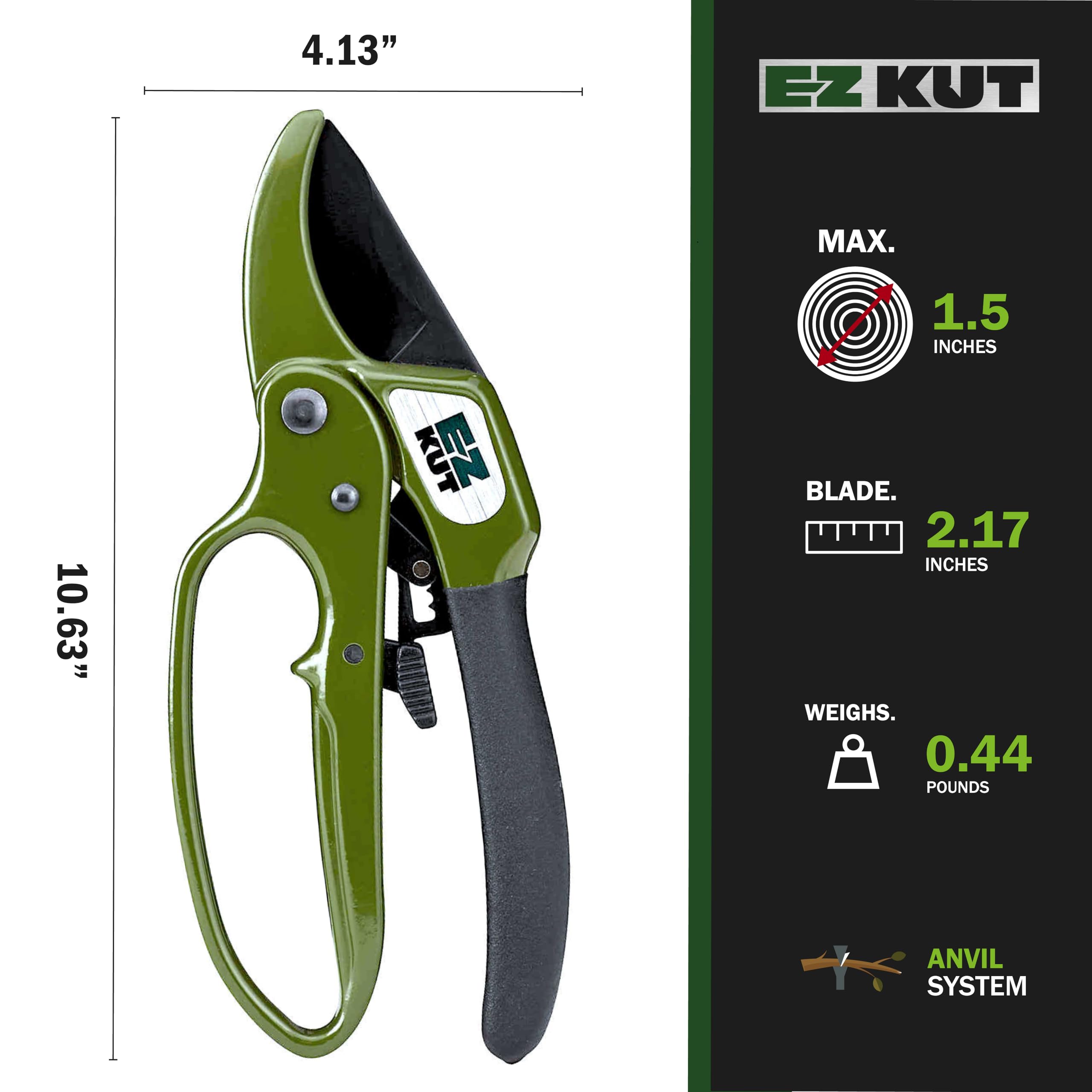 EZ Kut durable cast aluminum build supports years of heavy-duty pruning