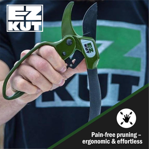 EZ Kut ergonomic design reduces hand fatigue during long pruning sessions