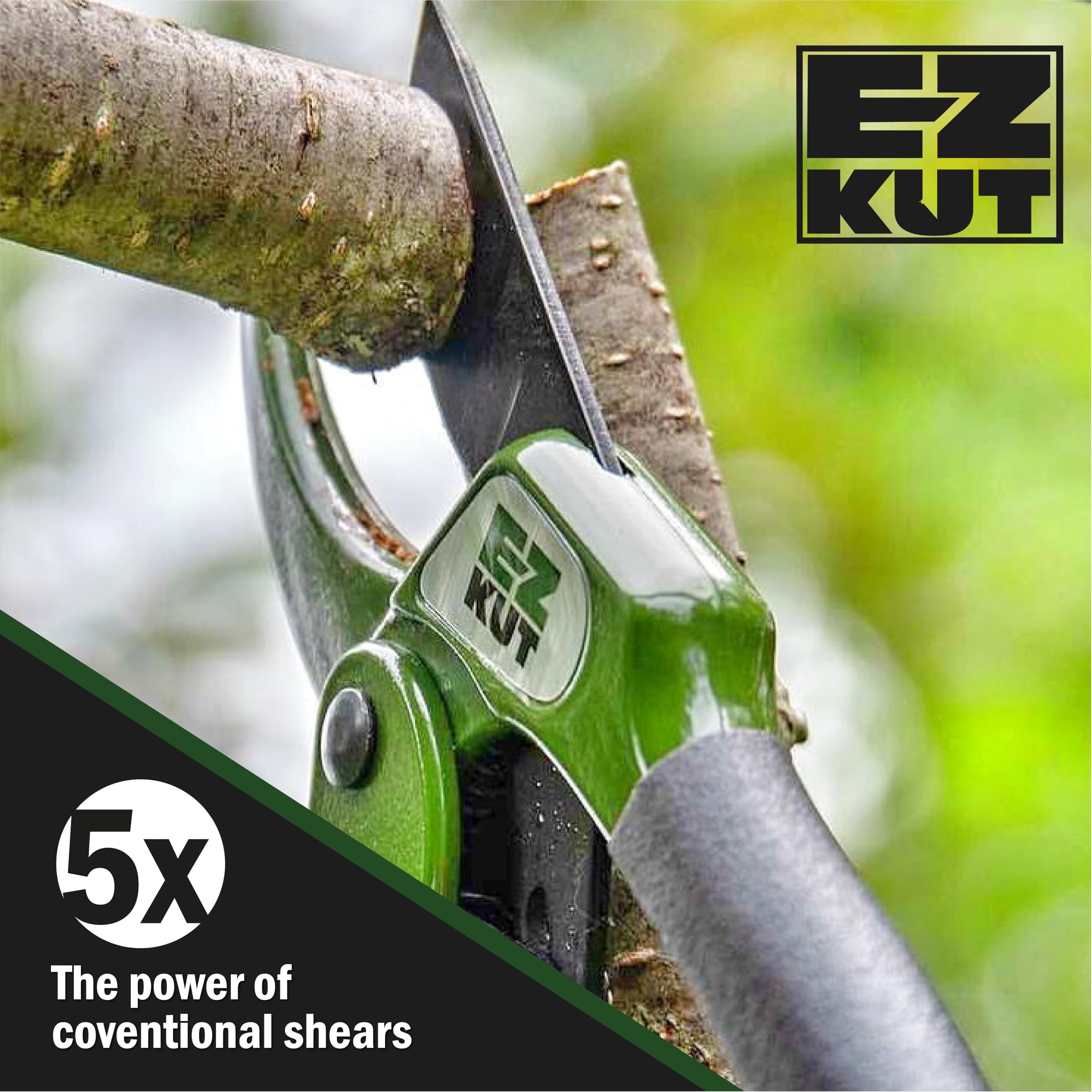 EZ Kut ratcheting action demonstrates reduced effort during tough pruning tasks