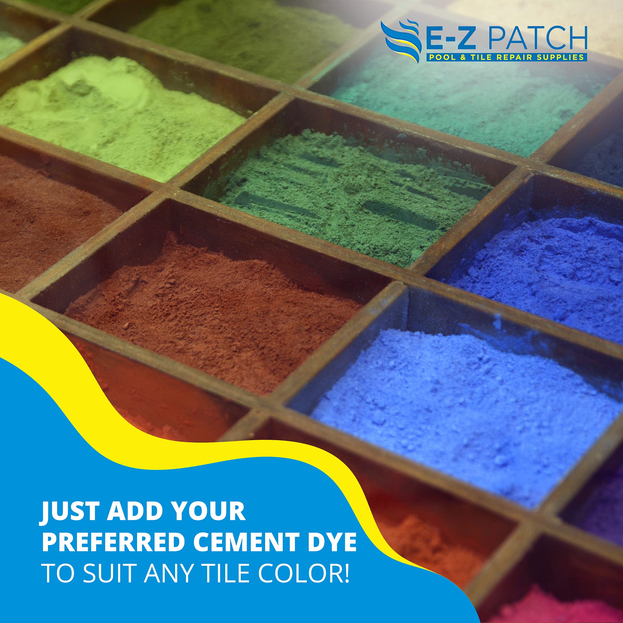 Indoor/outdoor-ready E-Z Patch 3 adhesive applied to cracked tile.