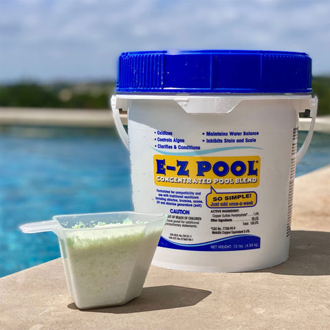 E-Z Pool water-clarity preview highlights algae prevention and reduced chemical juggling.