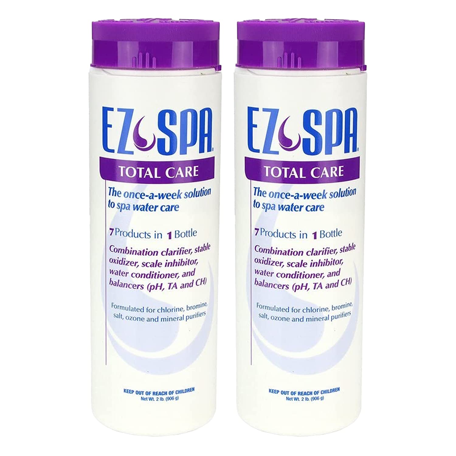 EZ Spa Total Care weekly water treatment pack for hot tubs promotes crystal-clear water.