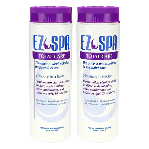 EZ Spa Total Care weekly water treatment pack for hot tubs promotes crystal-clear water.