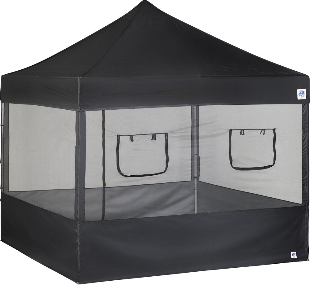 E-Z UP CPAI-84 fire-resistant mesh enhances outdoor cooking safety.