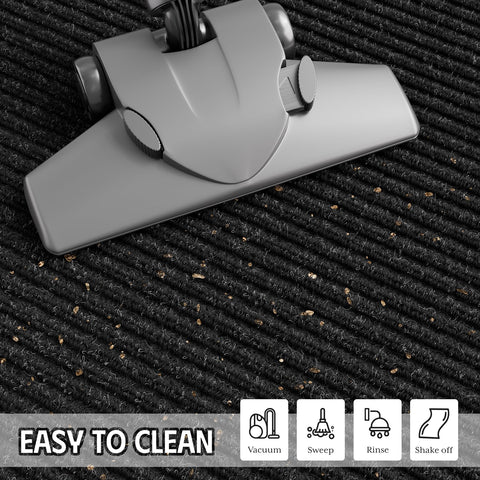 Low-profile, thick mat helps prevent trips at thresholds.