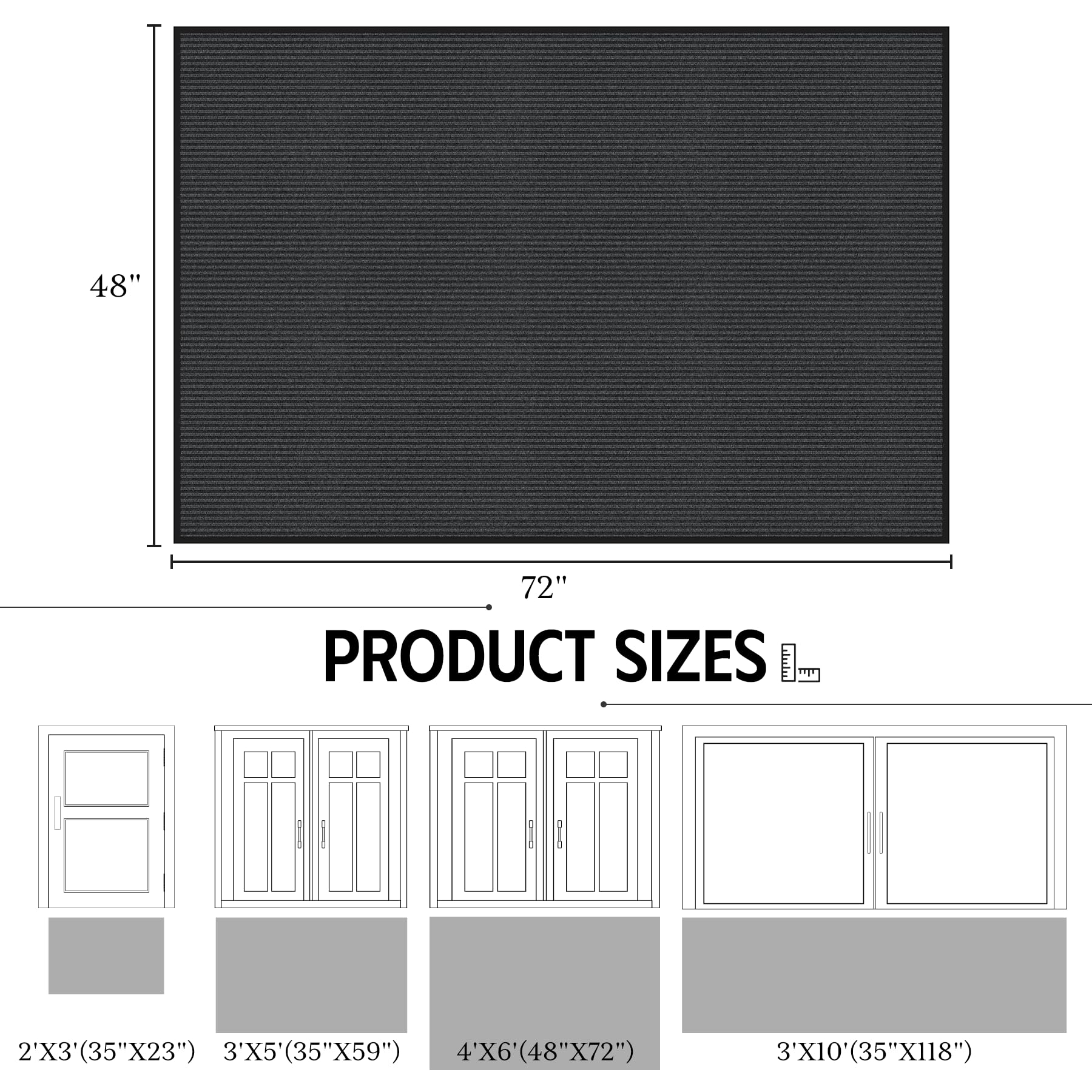 EZ2LIVE heavy-duty door mat with stripe texture withstands high traffic.