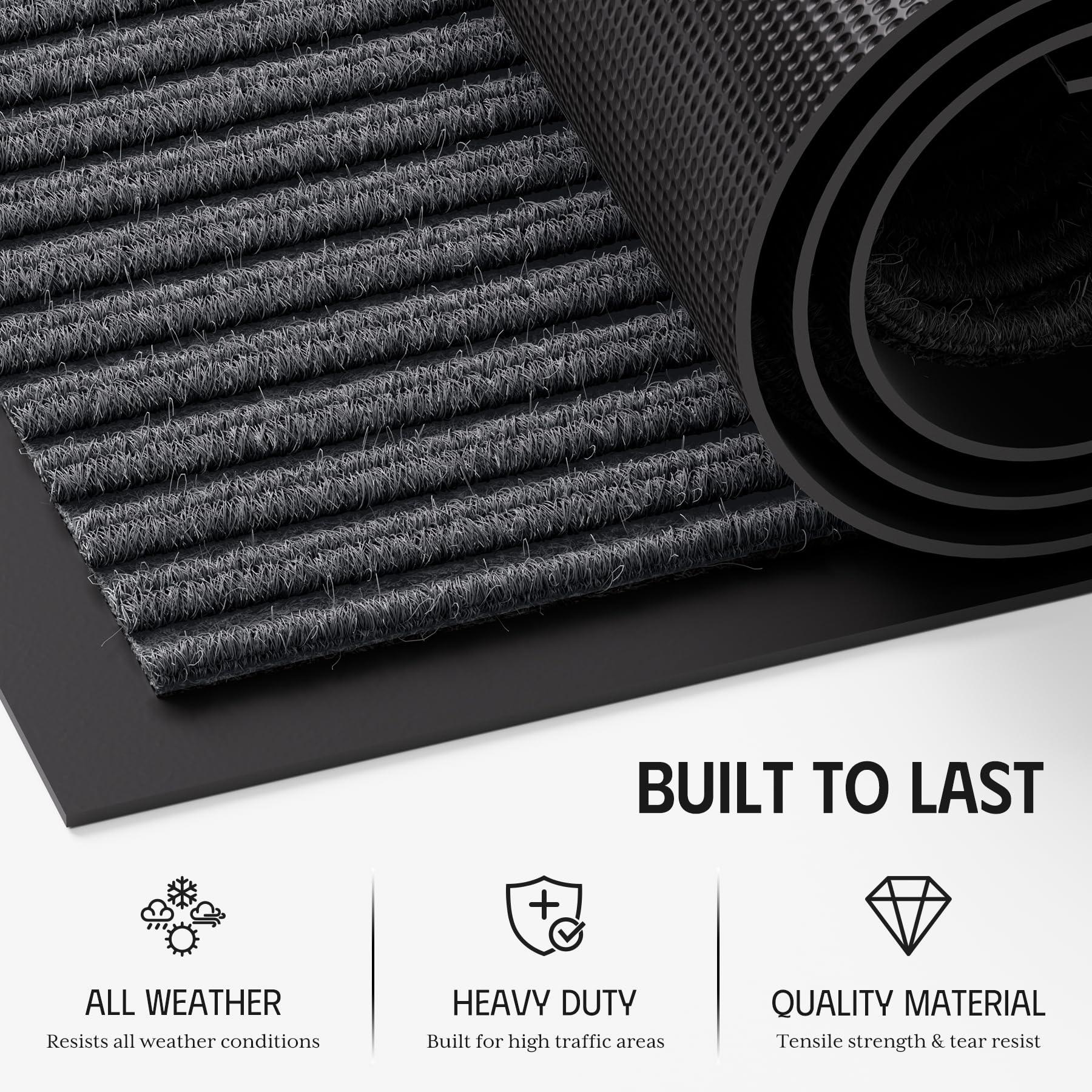 EZ2LIVE non-slip PVC backing keeps mat secure at entrances