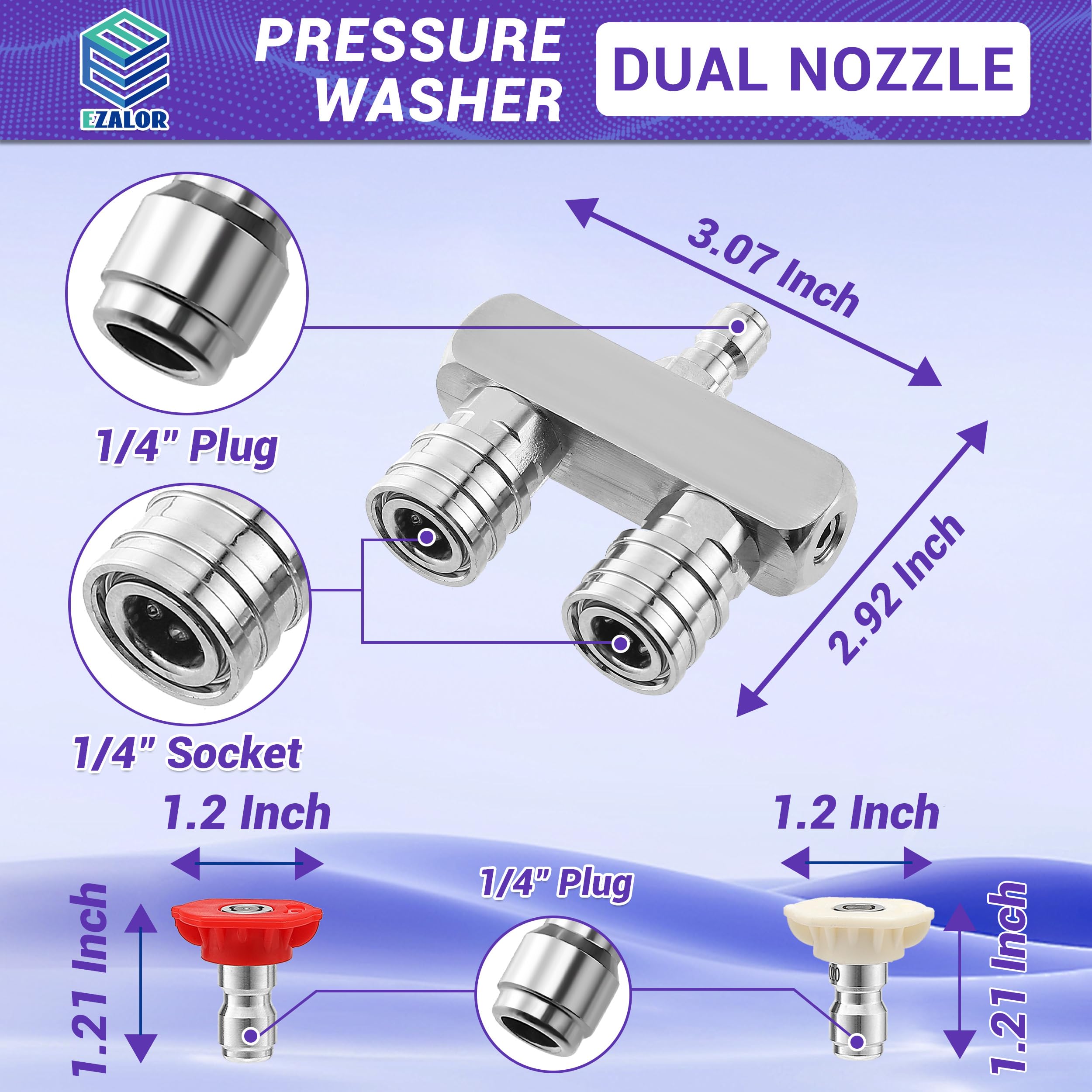EZALOR 25-degree nozzle provides wider spray for broader areas.