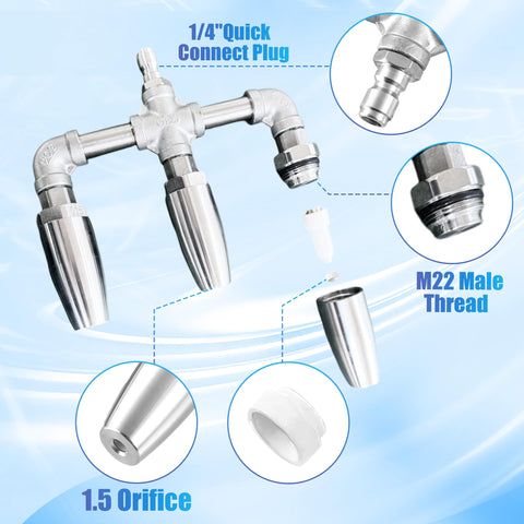 EZALOR 3-in-1-turbo-nozzle provides versatile cleaning options.