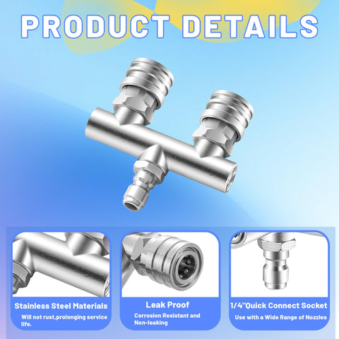 EZALOR dual nozzle packaging showcases the complete 4-piece set for versatile tasks.