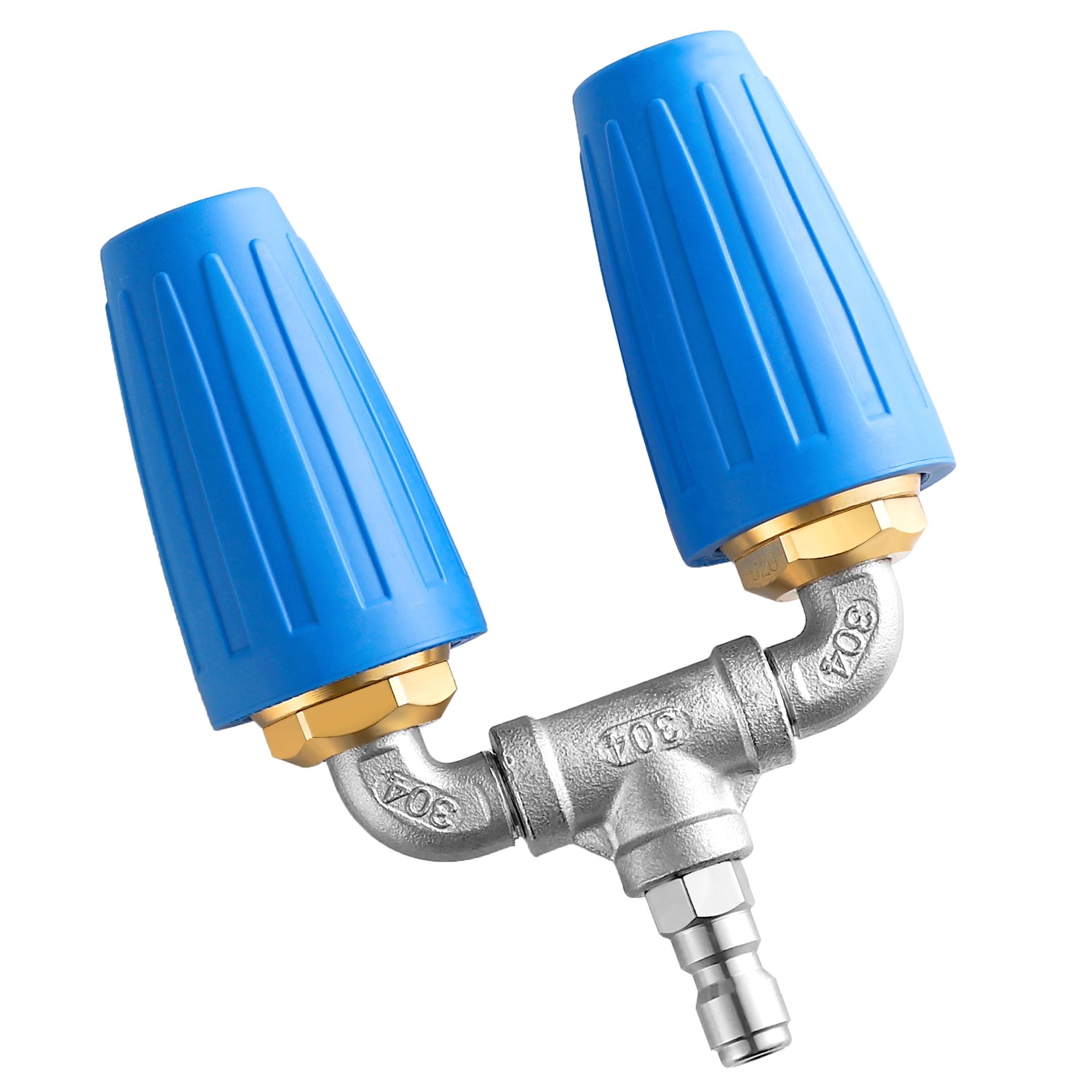 EZALOR Dual Turbo Nozzle 360° rotation enhances coverage for quicker outdoor cleaning.