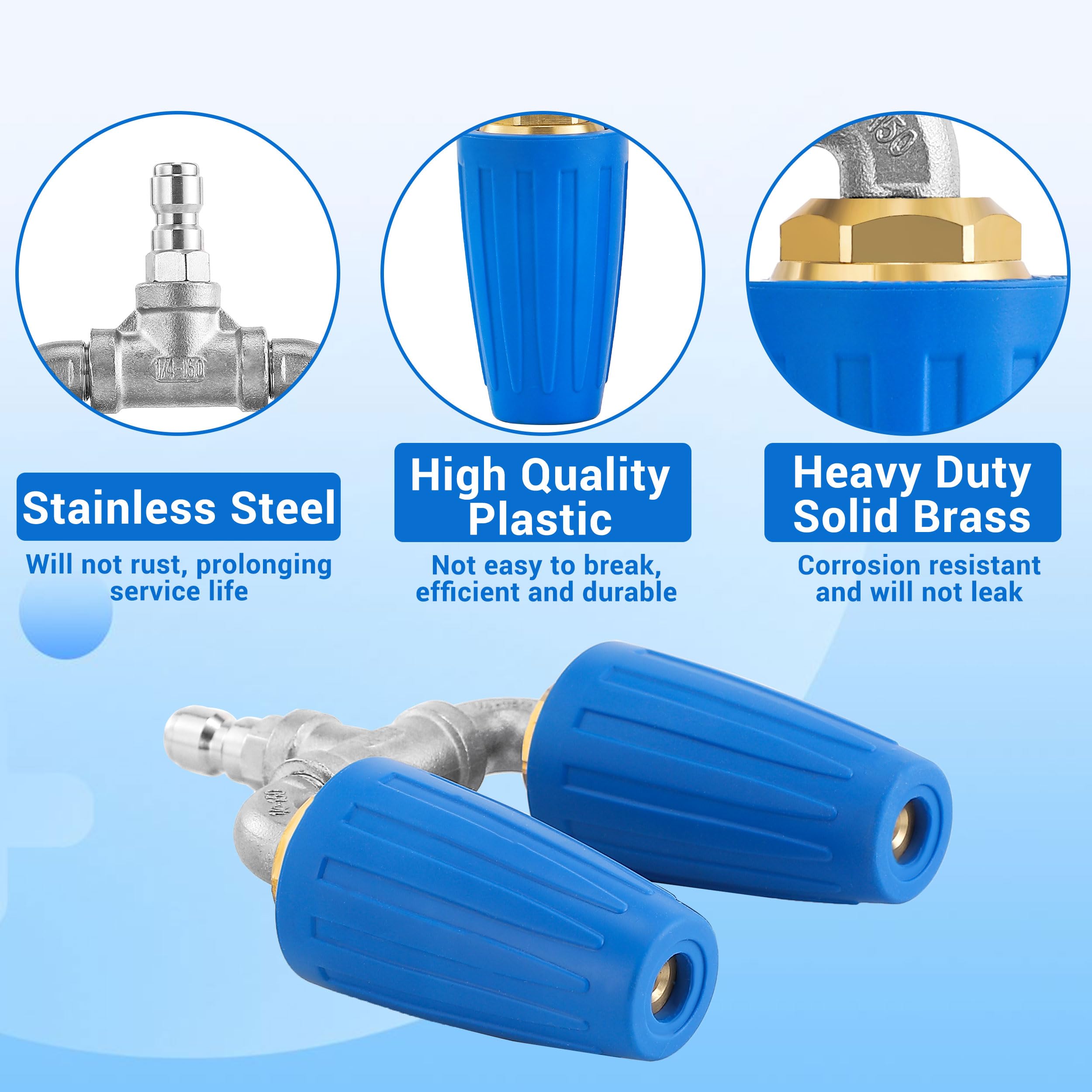 EZALOR Dual Turbo Nozzle 4000 PSI supports heavy-duty cleaning on driveways.