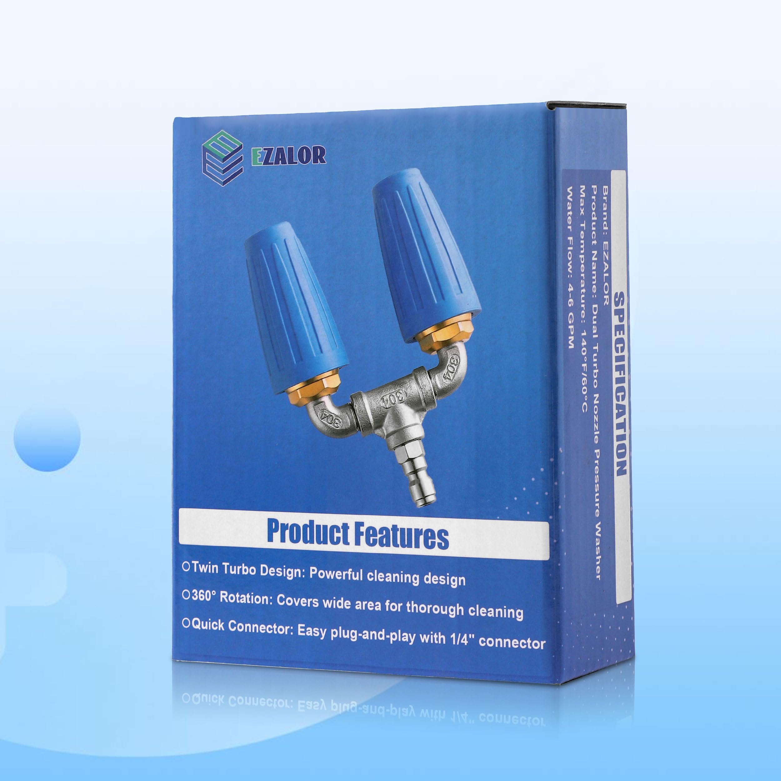 EZALOR Dual Turbo Nozzle for home and commercial use on tough dirt.