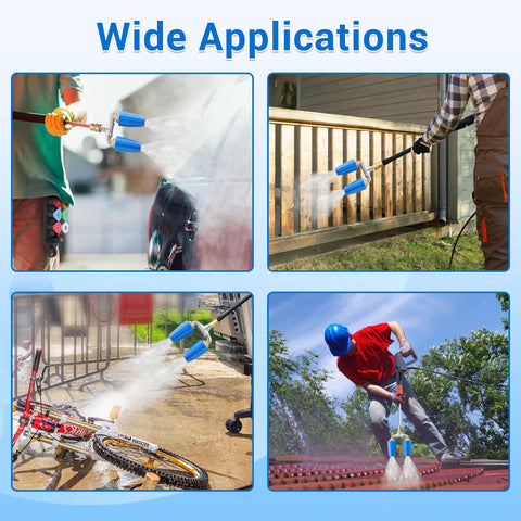 EZALOR Dual Turbo Nozzle wide-area cleaning helps decks, walls, and surfaces efficiently.
