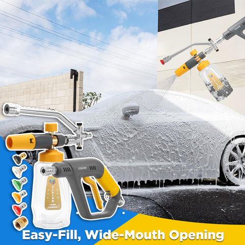 EZALOR 1L bottle keeps foaming mix ready for extended cleaning sessions.