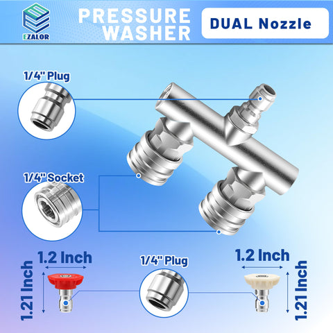 EZALOR quick-connect 1/4-inch shows easy attachment for fast setup.