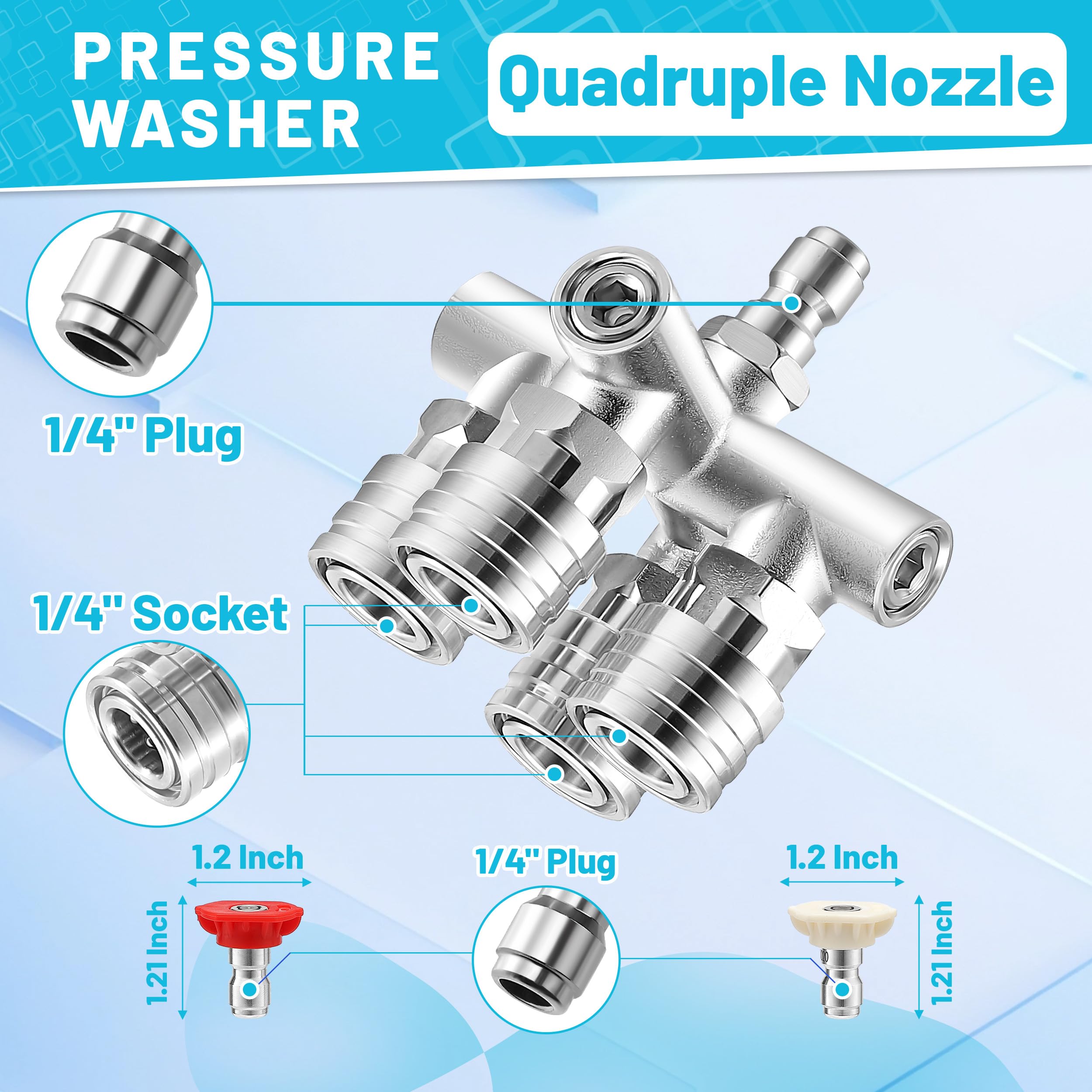 EZALOR 1/4 inch quick-connect fitting enables fast attachment