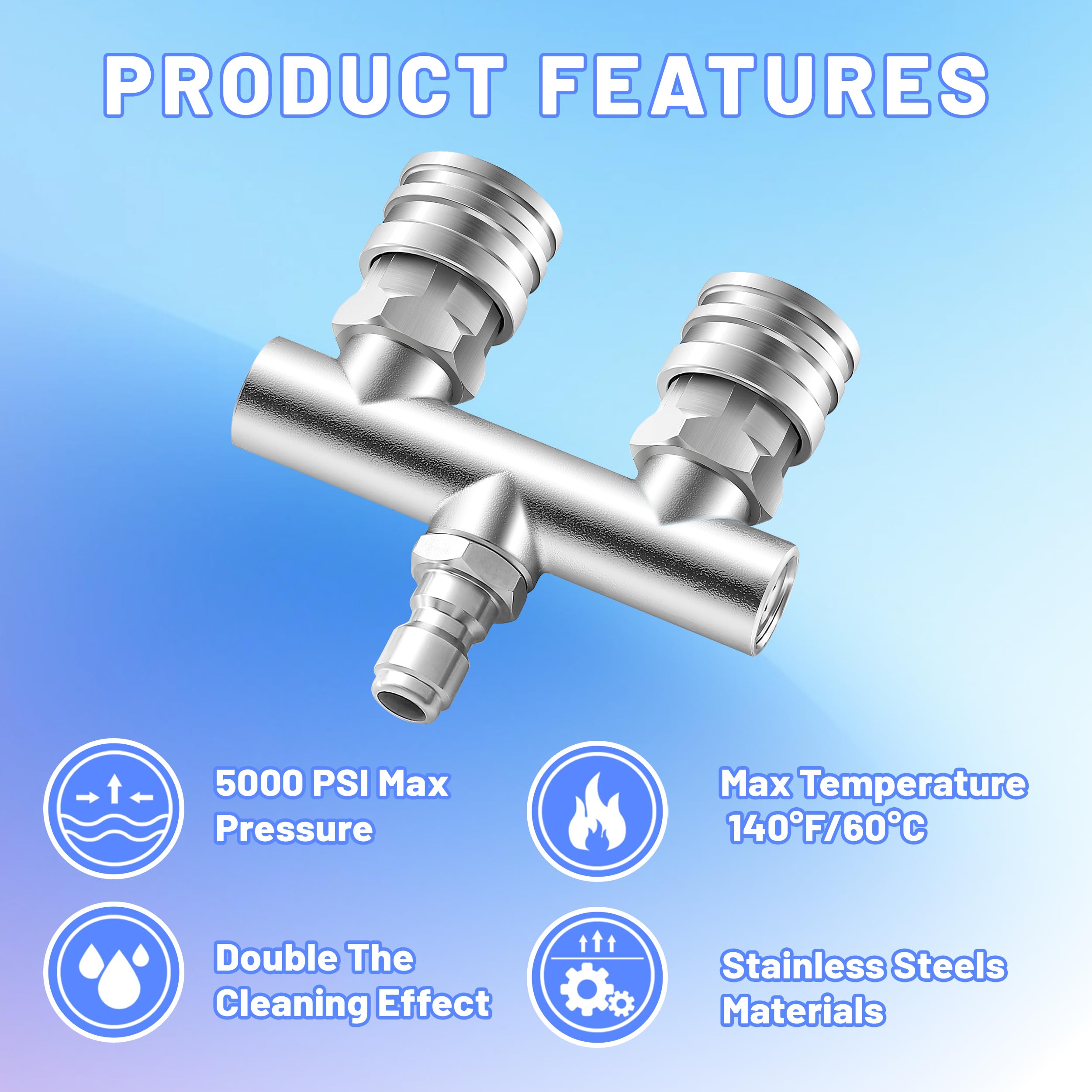 EZALOR stainless steel construction highlights durability and corrosion resistance for heavy use.